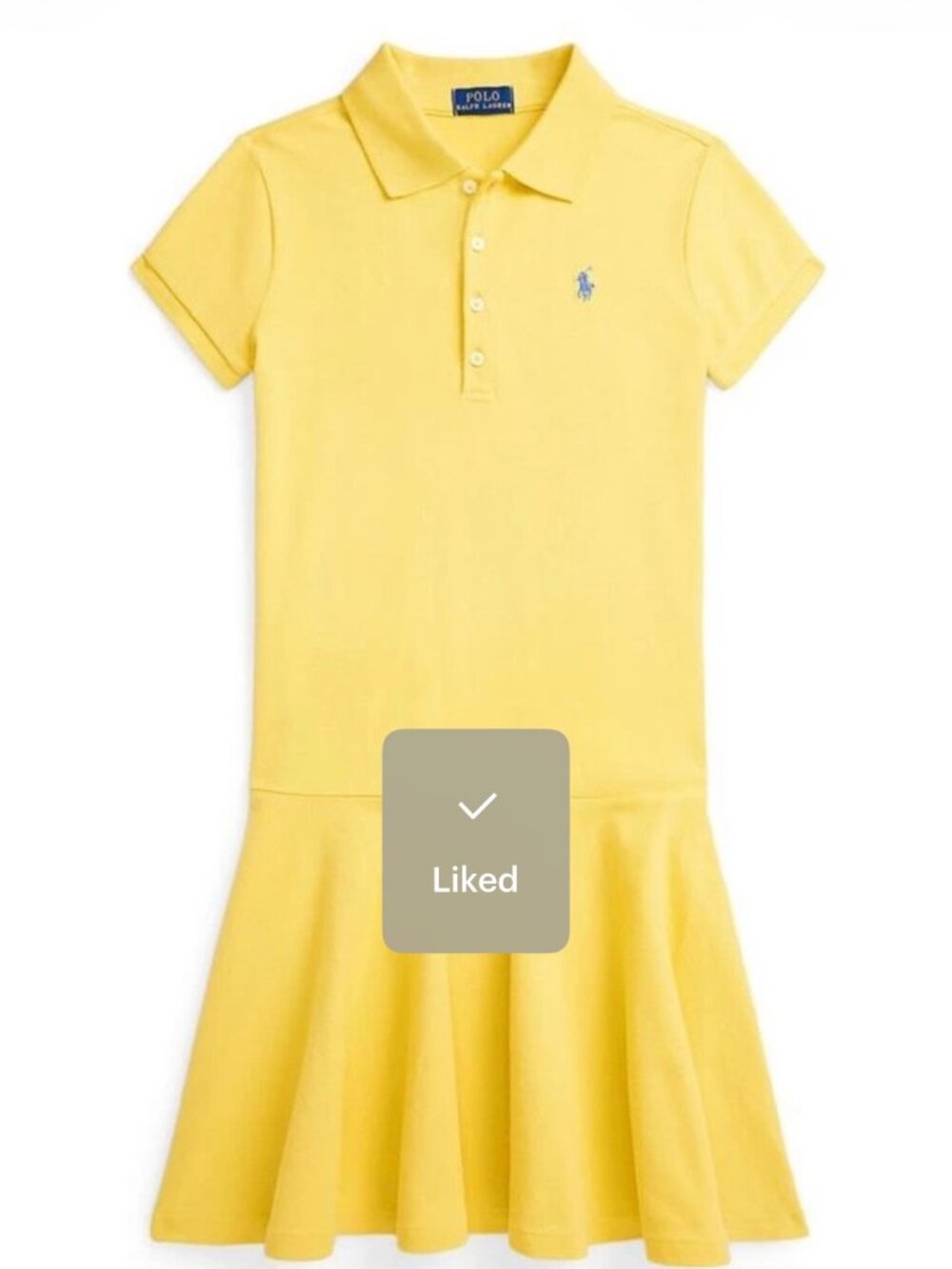 Polo Ralph Lauren Girls Polo Dress Yellow Size L 12-14 New With Tags